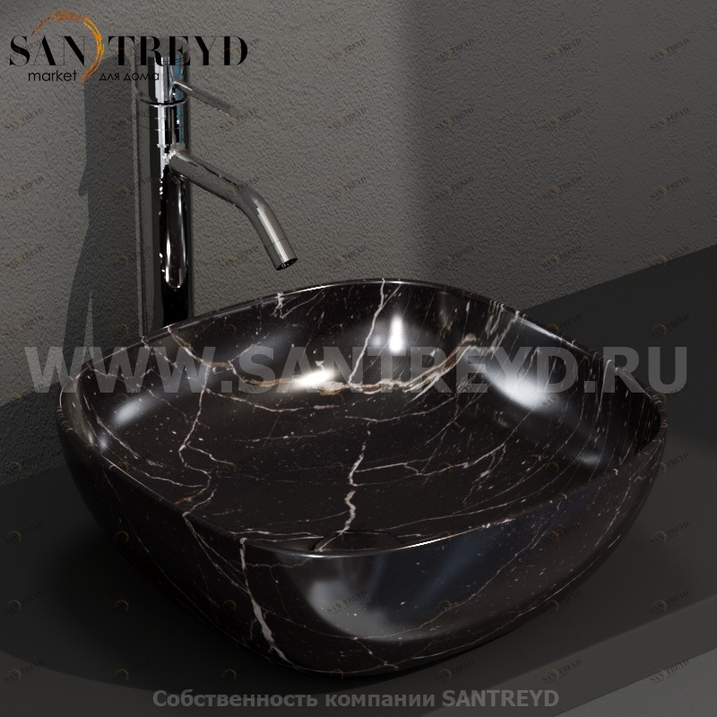 B6Q43PN Накладная раковина на столешницу  квадратная Ceramica Globo T-EDGE