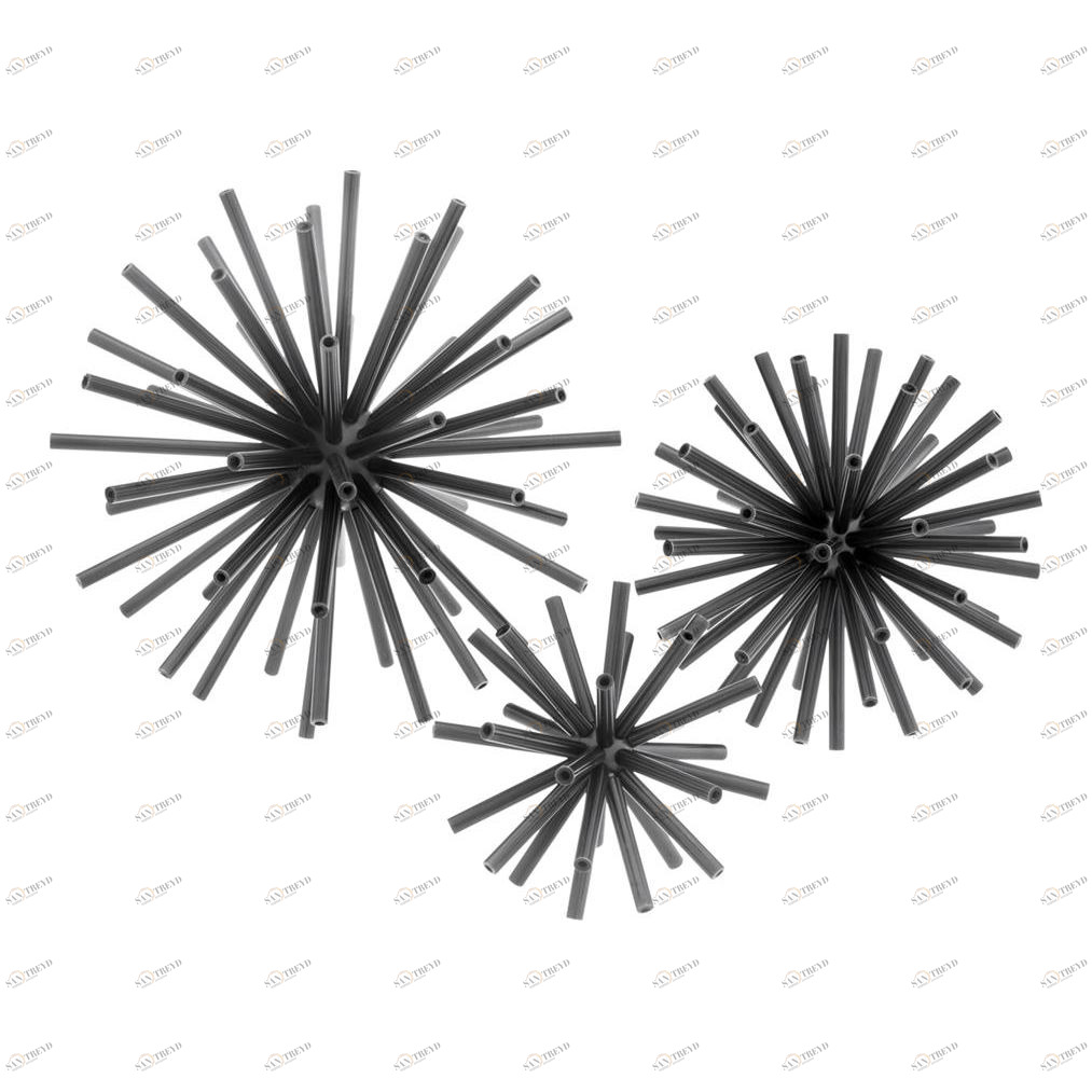 Статуэтки декоративные металлические 3 шт черные Object Meteor EICHHOLTZ  00-3883218 Бронза;черный 