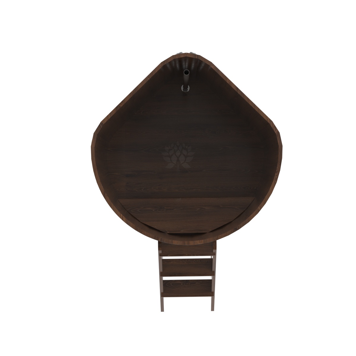 1360 Купель угловая из дуба 1,19х1,19х1,4 морёная Alyarus  - Вид №4