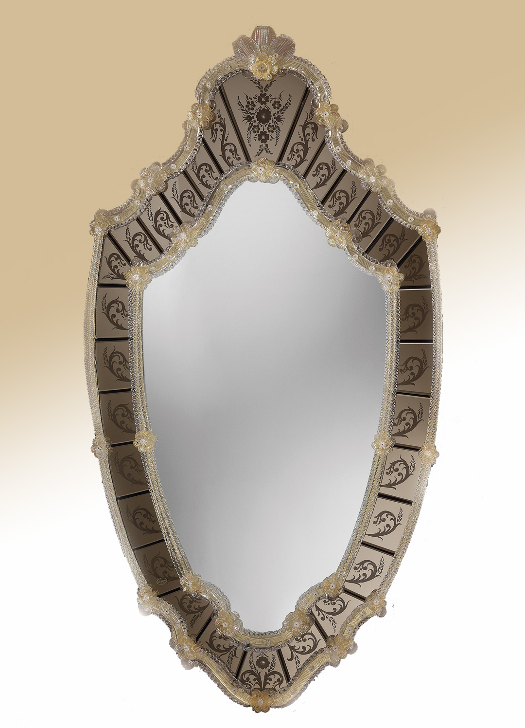 846 ORIGINALMURANOGLASS Венецианское зеркало Mastropiero - муранское стекло OMG  см  - Вид №1