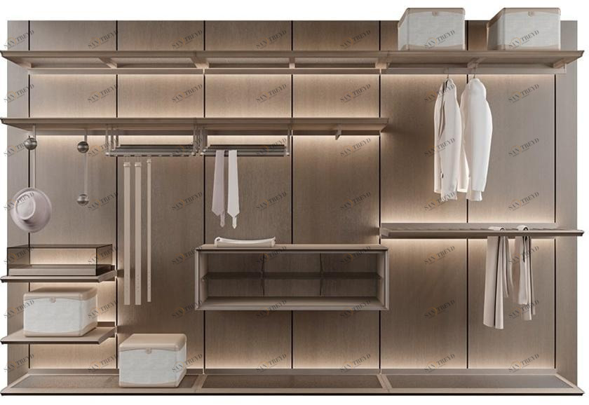 Giorgetti Модульная гардеробная из ясеня со встроенной подсветкой sun-id-1430233