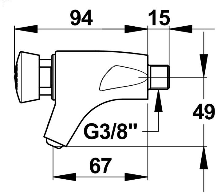 37100 PRESTO 904 Кран-дозатор для мыла настенный 37100.0 - Вид №1
