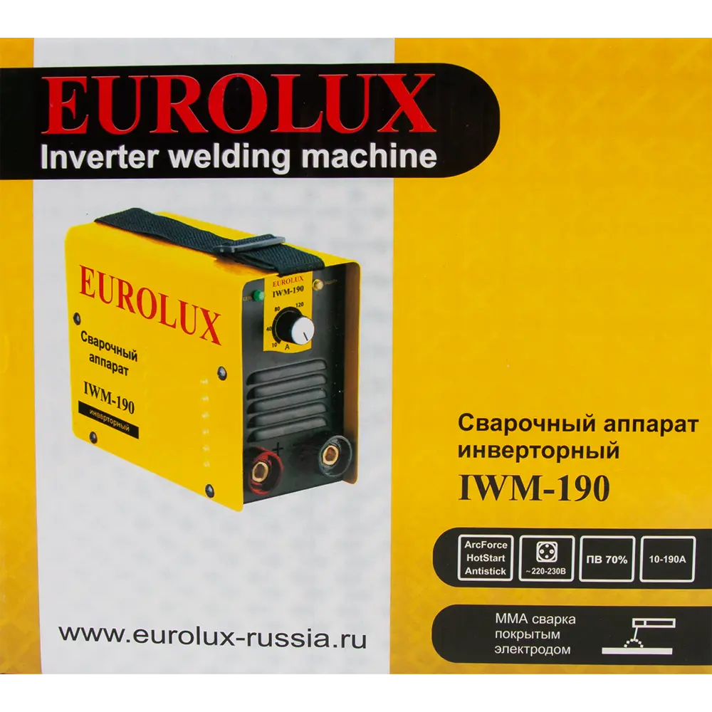 Сварочный аппарат инверторный Eurolux IWM-190 STLM-2187864 - Вид №4