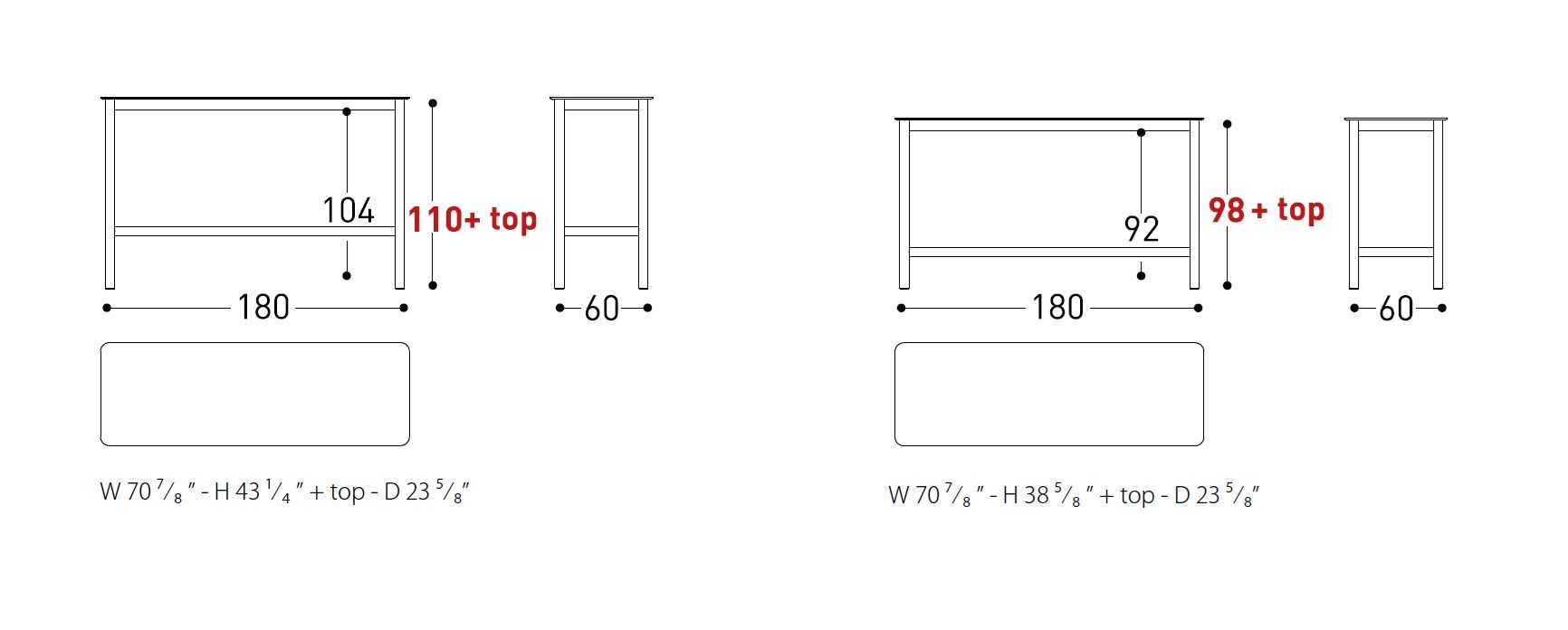 Высокий алюминиевый садовый стол с порошковым покрытием Varaschin ARCH-00022231 - Вид №18