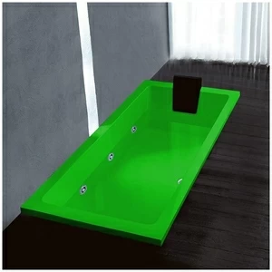 Ванна Gruppo treesse Quadra 170 V072B-DX-ZE зелёная с гидромассажем и дезинфекцией прямоугольная встроенная правая