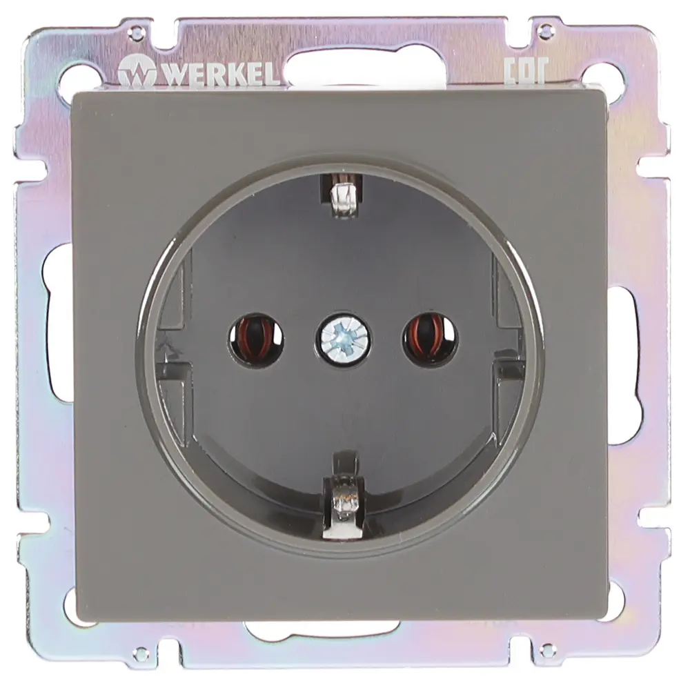Розетка встраиваемая Werkel с заземлением, цвет серо-коричневый STLM-2008643