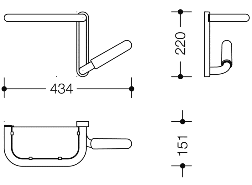 802.03.W110L Зеркальная полка белого цвета для сплошных зеркал HEWI Serie 802 LifeSystem  - Вид №7