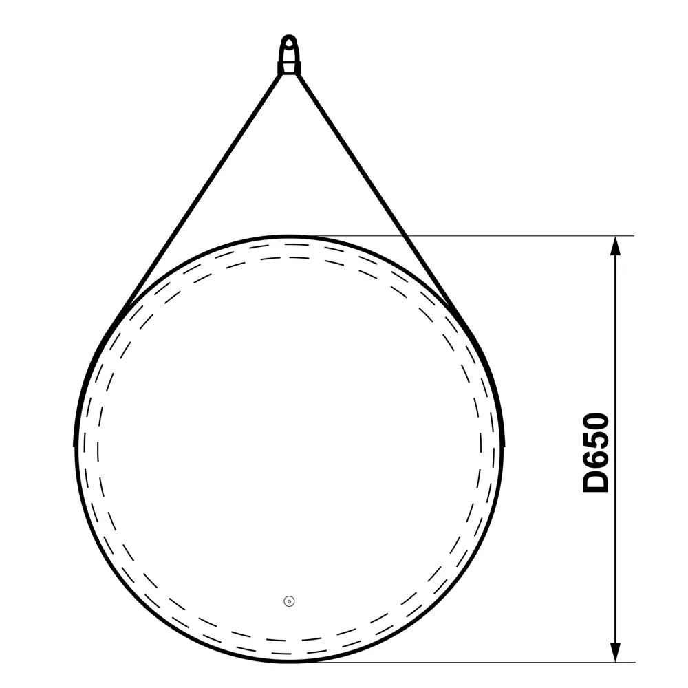 Santreyd Belt Black LED - зеркало с кожаными ремнями и интеллектуальной подсветкой ø65 см 82504944 STLM-0028838 - Вид №11