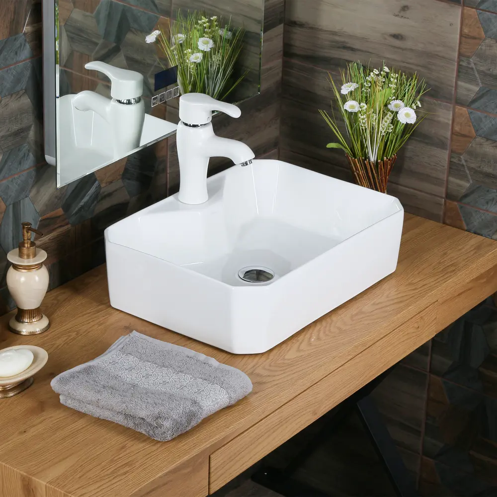 Melana MLN-320341 — прямоугольная керамическая раковина для столешницы 83514092 STLM-0041636 - Вид №5