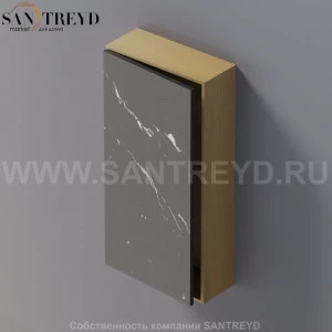 LIFT Модульный шкаф 80 см с левой дверью на доводчиках. Модули могут располагаться горизонтально и вертикально. Отделка: натуральный дуб и черный мрамор. AMOB052NMRTSX