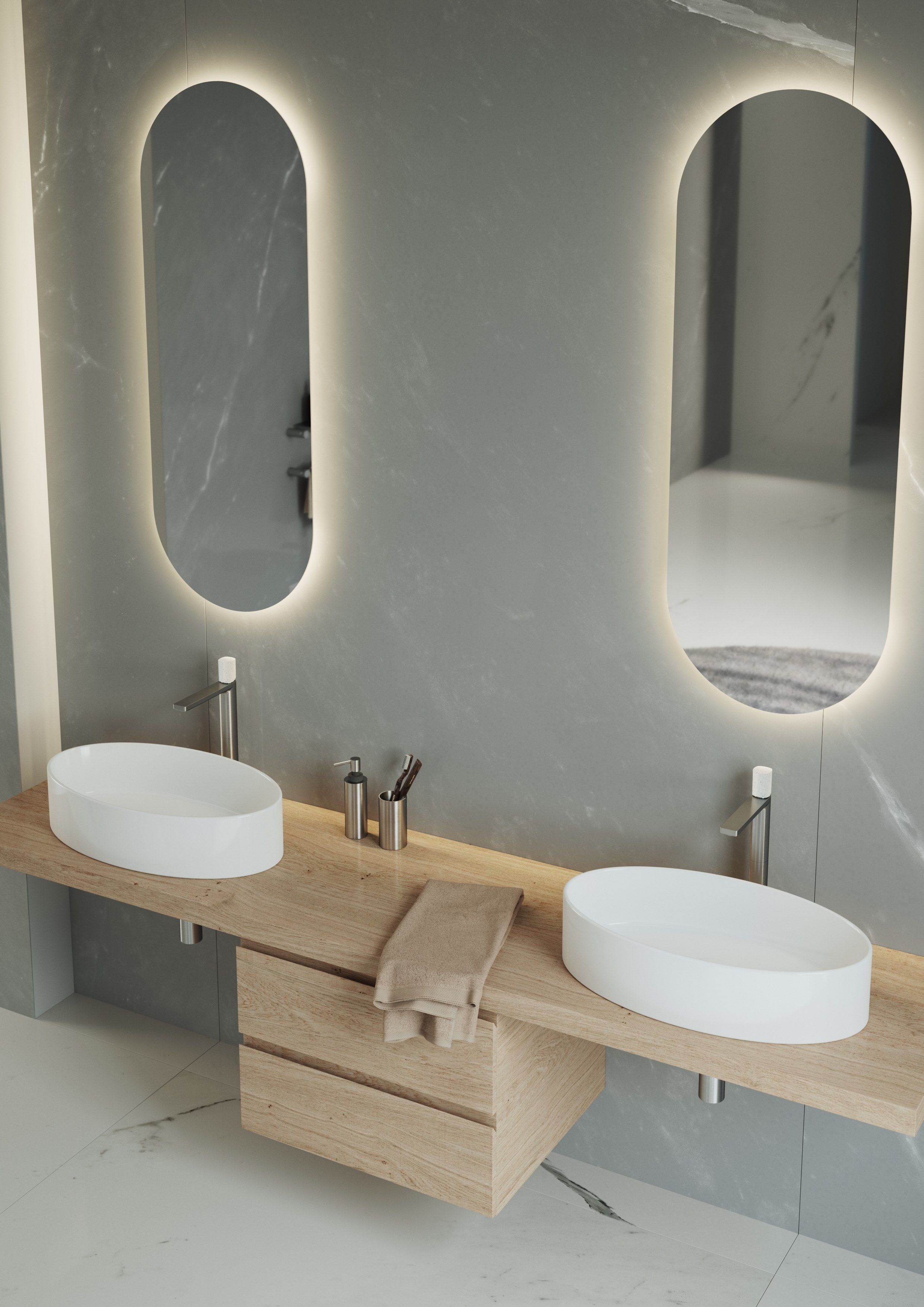 Керамическая раковина с одной овальной столешницей GSG Ceramic Design Like ARCH-00034194 - Вид №1