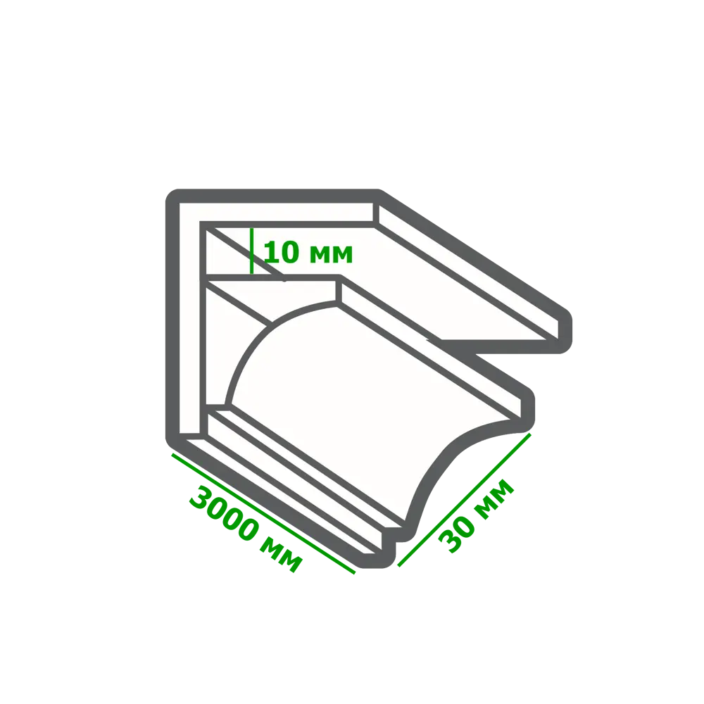 Плинтус ПВХ потолочный для панелей T8/10 мм Белый 3000 мм РСП STLM-2092368 - Вид №1