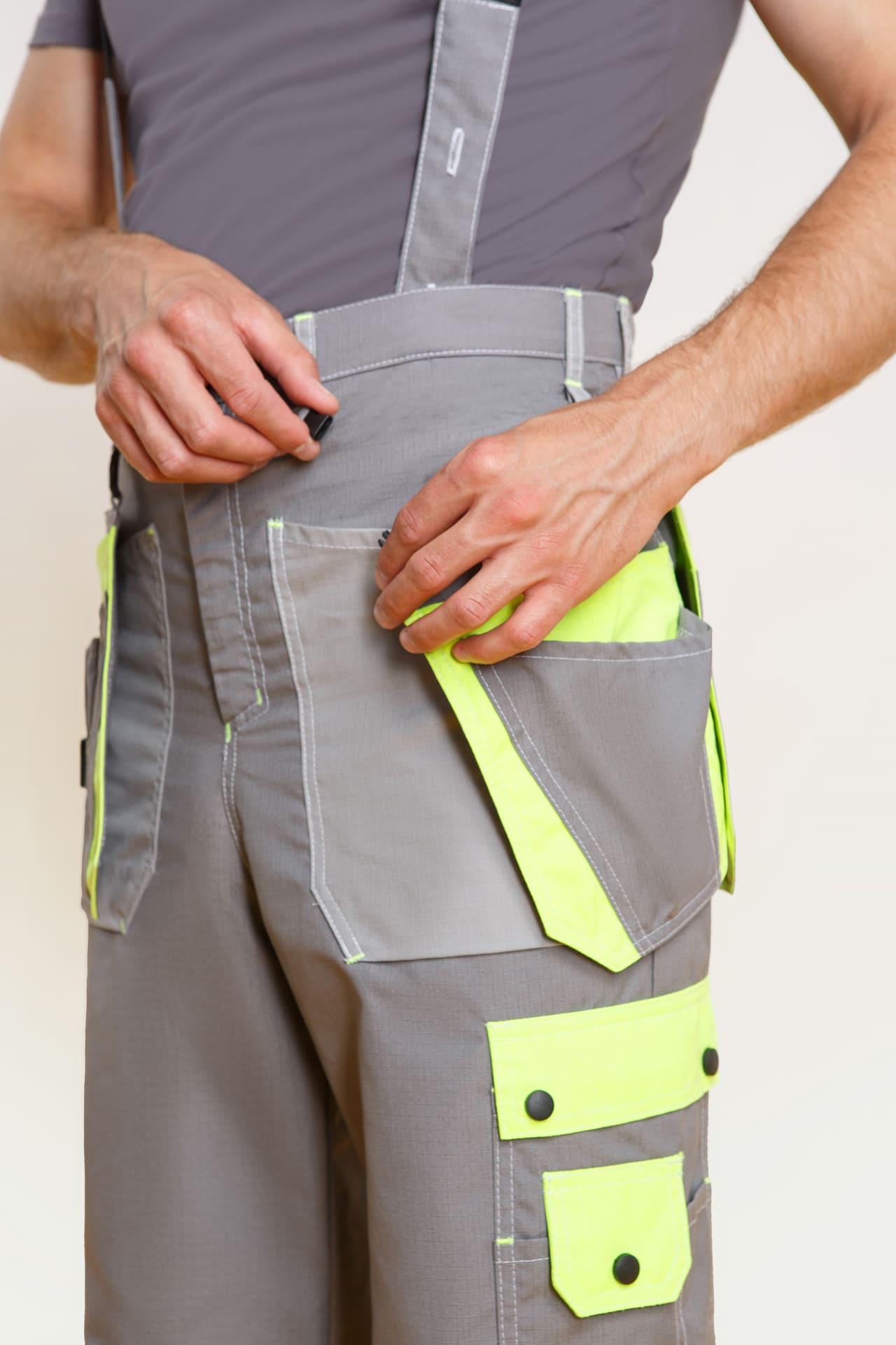 68817 Костюм "Прогресс" темно-серый светло-серый с лимонным  Летняя спецодежда  размер 52-54/170-176  - Вид №14