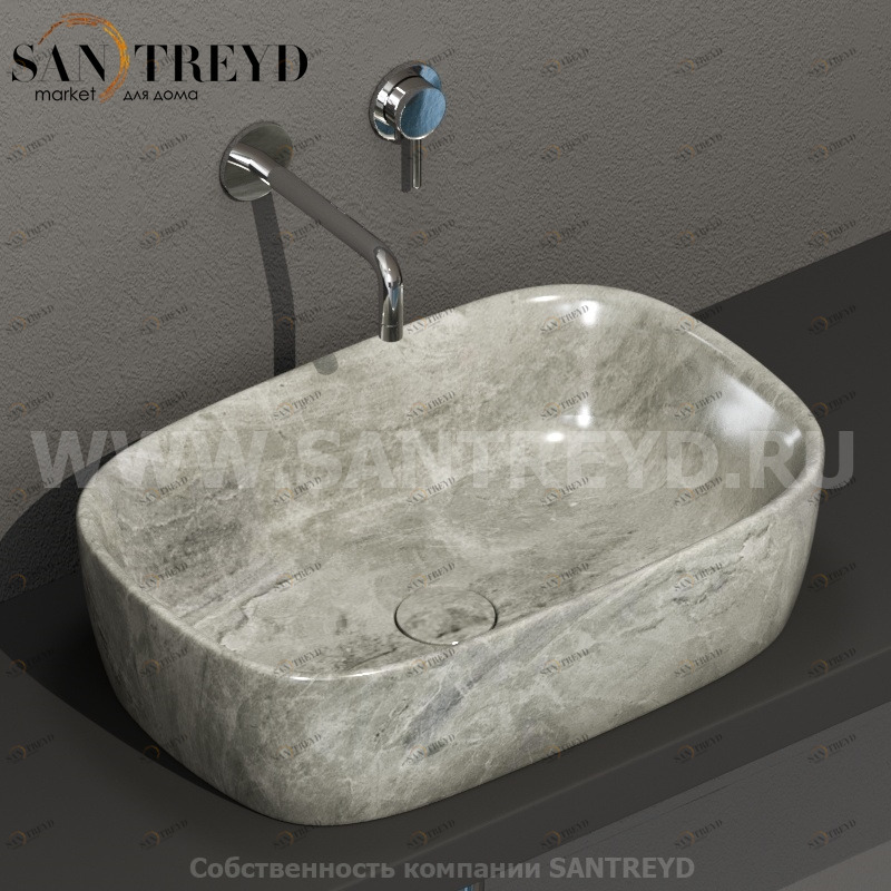 GE045AG Накладная раковина на столешницу  прямоугольная Ceramica Globo GENESIS