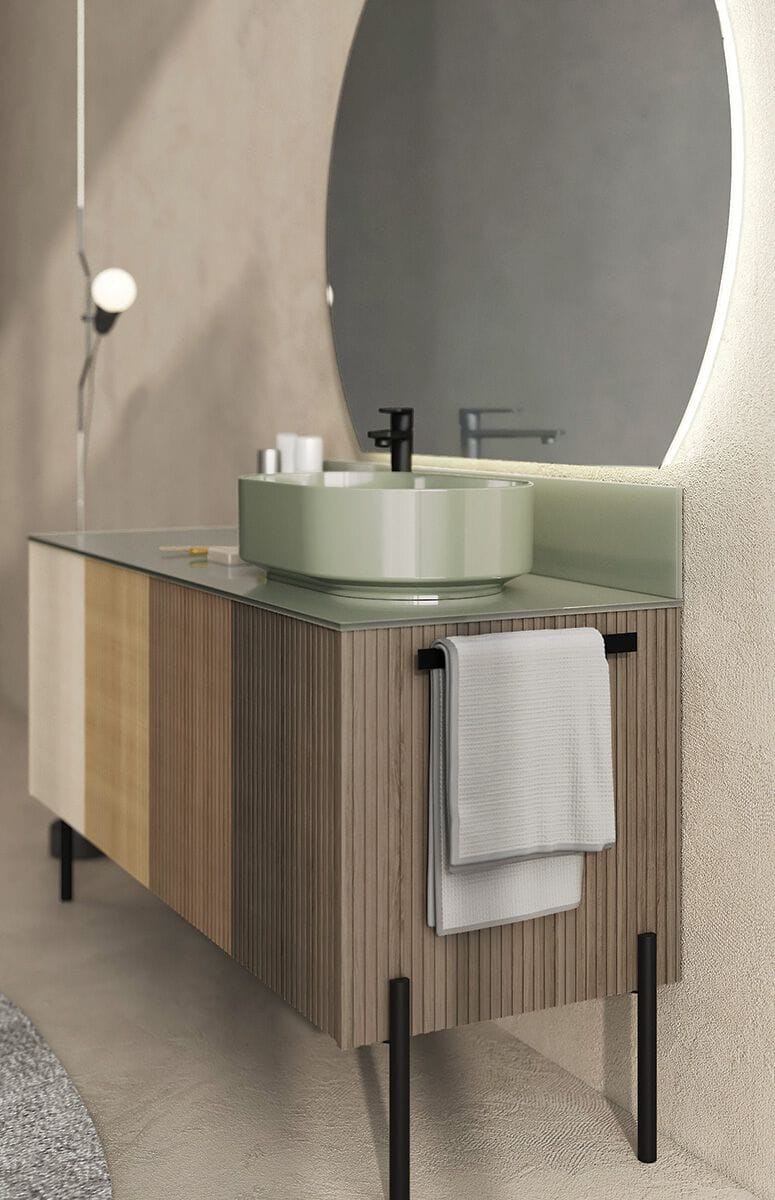 Деревянный одноместный напольный умывальник с дверцами LEGNOBAGNO Re-Stretch ARCH-00146568 - Вид №2