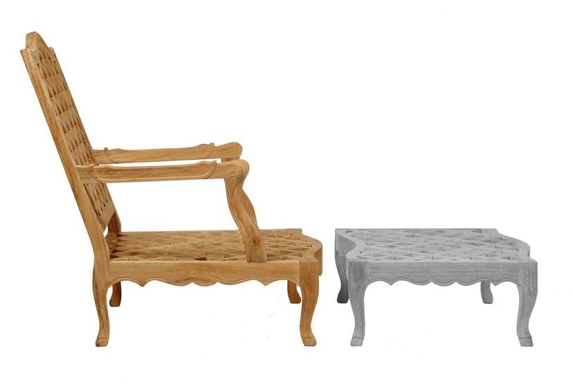 ASTELLO Садовое кресло из тикового дерева Bergere Camélia CAMELIA sun-id-1344750 - Вид №2