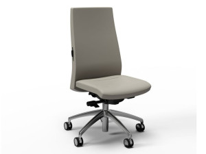 Кожаный офисный стул с 5 спицами