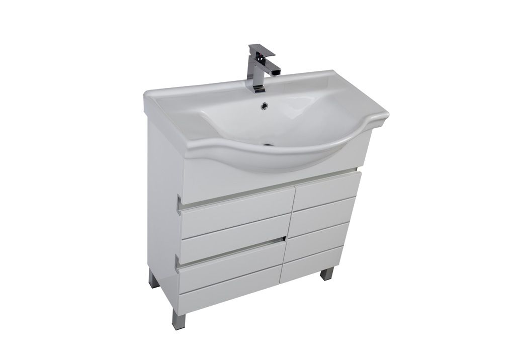 Тумба с раковиной Aquanet Доминика 80 б\к белый 0017237500169551 - Вид №3