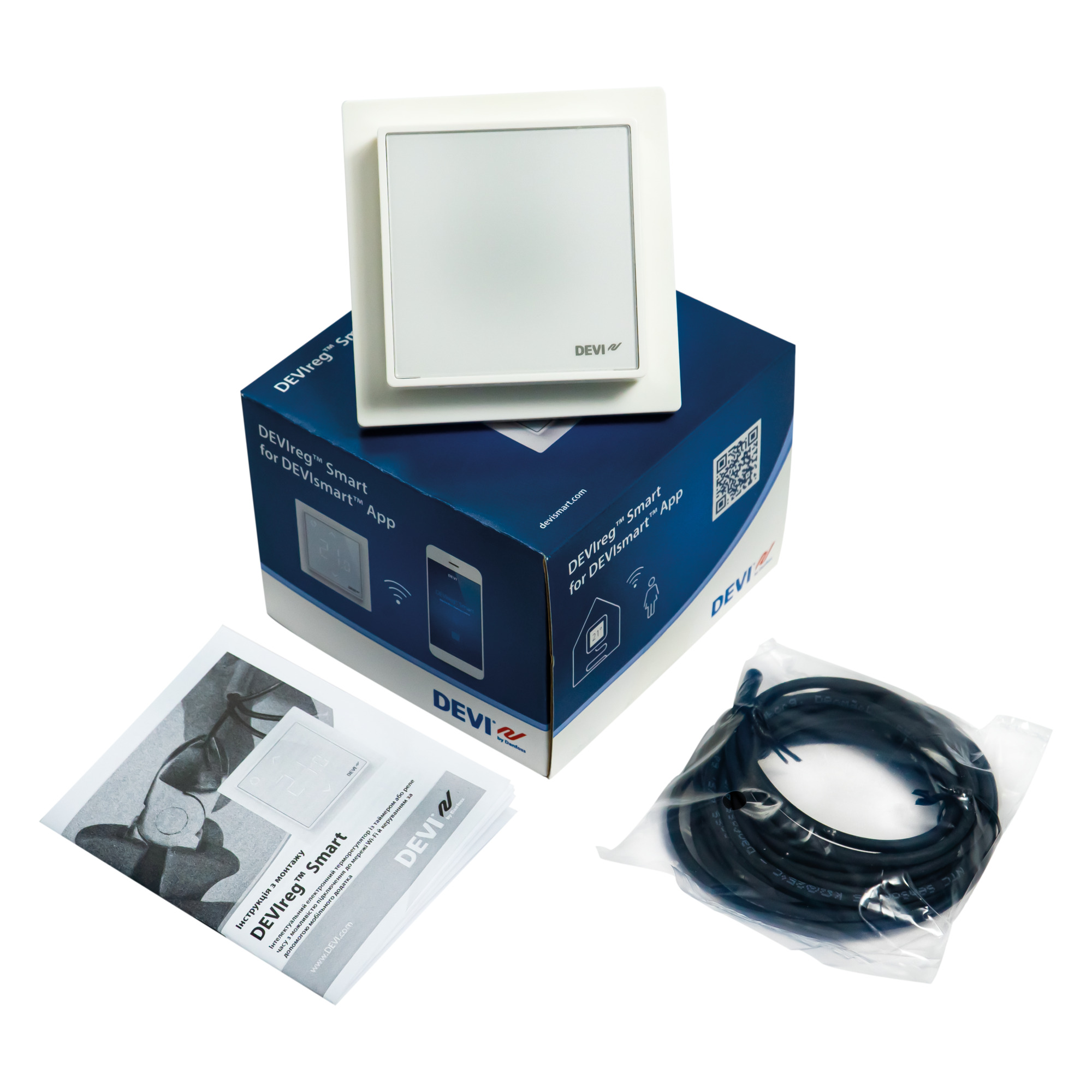 Danfoss DEVIreg™ Smart — программируемый терморегулятор для теплого пола с Wi-Fi DEVIreg Smart терморегулятор белый 140F1141  - Вид №4