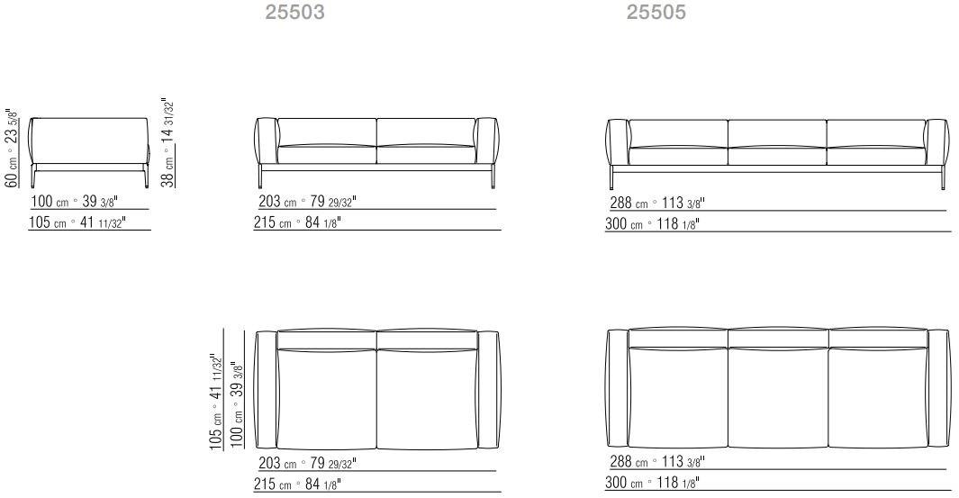 Flexform 3-х местный тканевый диван со съемным чехлом Romeo sun-id-1464918 - Вид №4
