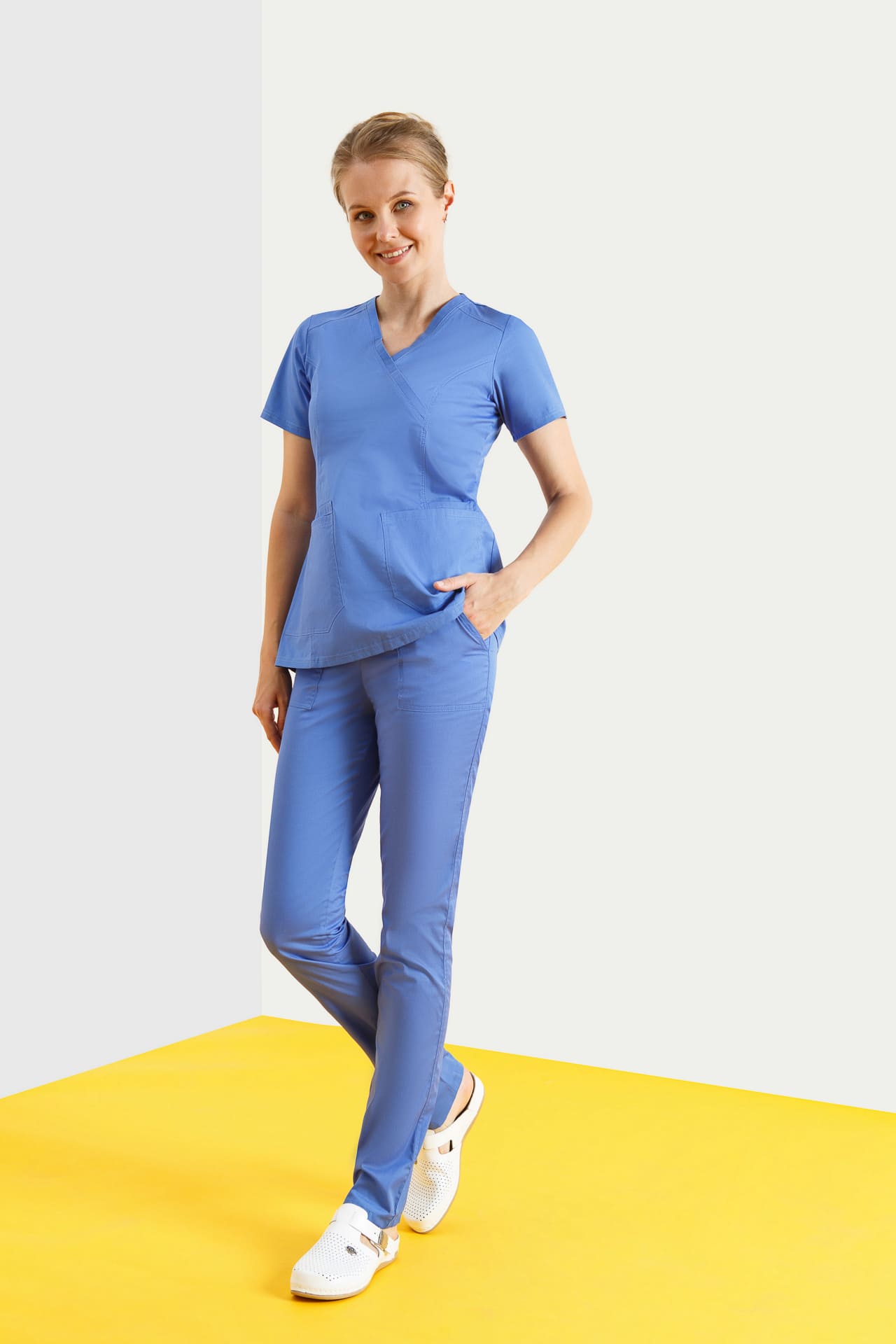 63956 Брюки женские цвет blue SINDIKA  Медицинская одежда  размер 52 (XXL)  - Вид №2