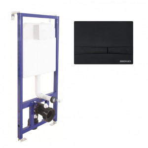 040255 Инсталляция BERGES для скрытого монтажа NOVUM с кнопкой F5 Soft Touch черная  Berges NOVUM D3