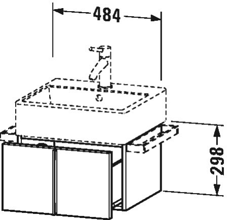 VA612407575 Тумбочка подвесная Vero Air #VA6124 484 x 431 мм Лен, декор Duravit - Вид №1