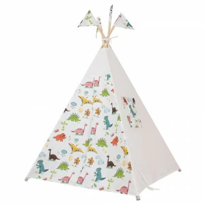 Вигвам Dino с окном,карманом и флажками VAMVIGVAM DINO 281494 Красный;желтый;зеленый