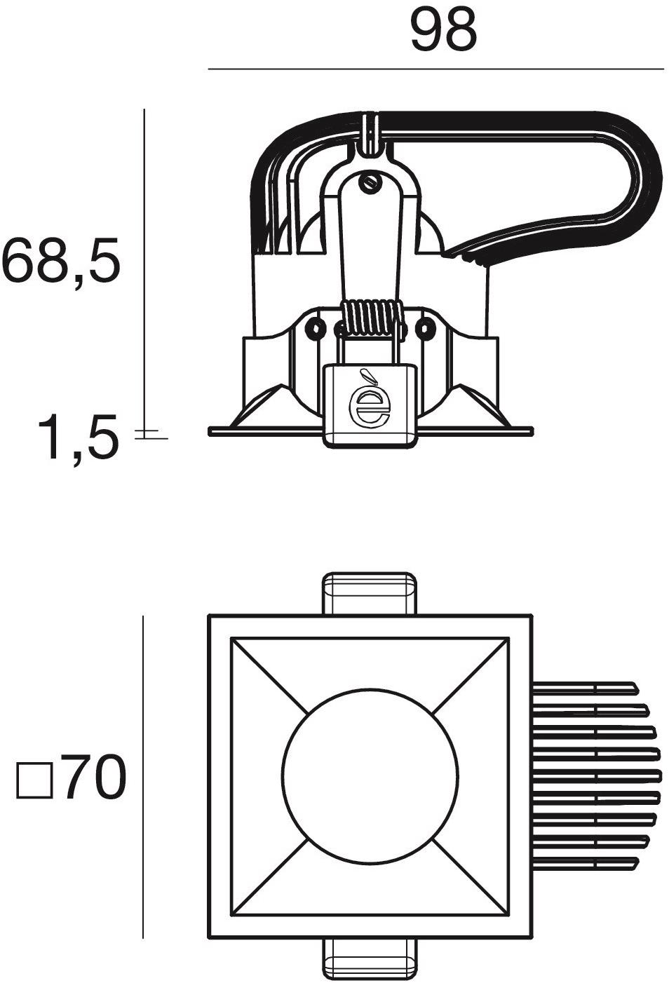 Linea Light Group Квадратный светодиодный точечный светильник из алюминия sun-id-1348455 - Вид №3