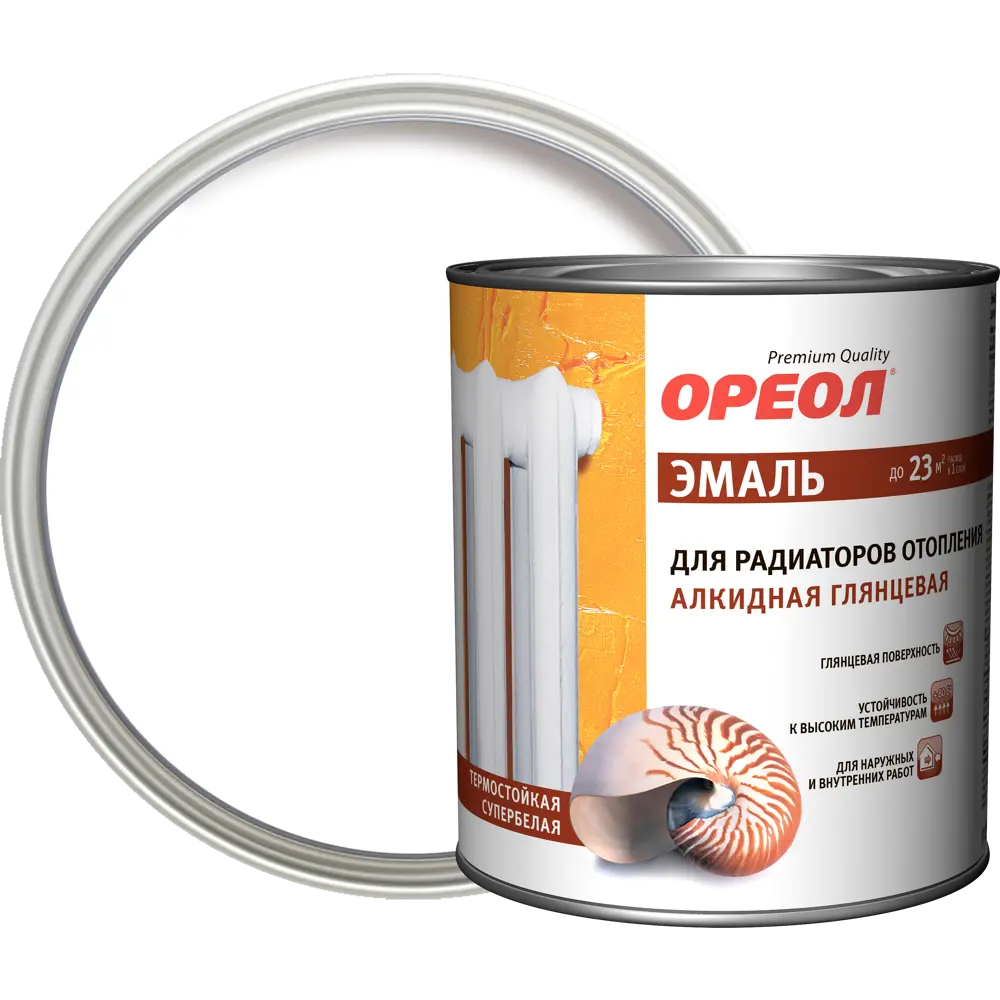 Эмаль алкидная для радиаторов отопления Ореол глянцевая 3 кг STLM-2064161