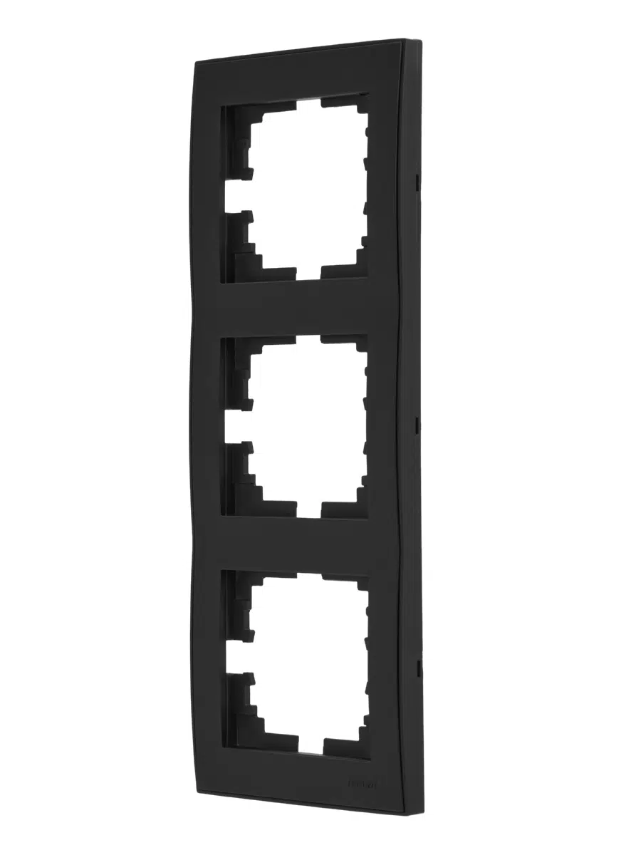 RAIN Рамка тройная вертикальная черный LEZARD 703-4242-153 - Вид №1