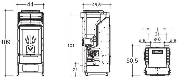 CAMINETTI MONTEGRAPPA Настенная печь на стальных гранулах Tour sun-id-1405482 - Вид №1