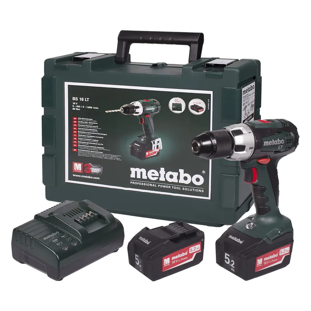 Шуруповерт Metabo BS 18 LT, Li-ion 18 В, 5,2 Ач 18119528 STLM-2088863  - Вид №3