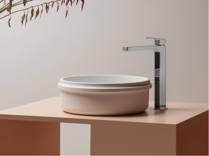 Умывальник с одной круглой столешницей из Cristalplant®