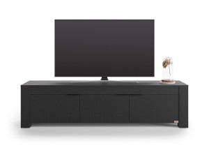 ТВ-шкаф из черного ясеня с распашными дверцами
