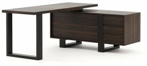 Laskasas Угловой стол из дерева с ящиками