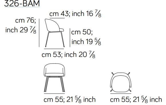 Стул с подлокотниками из ткани или кожи и металлическим основанием Amura Monnalisa ARCH-00122481 - Вид №3