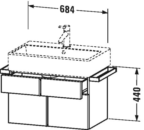 VA650602222 Vero Air Тумбочка подвесная Белый глянцевый декор Duravit - Вид №1