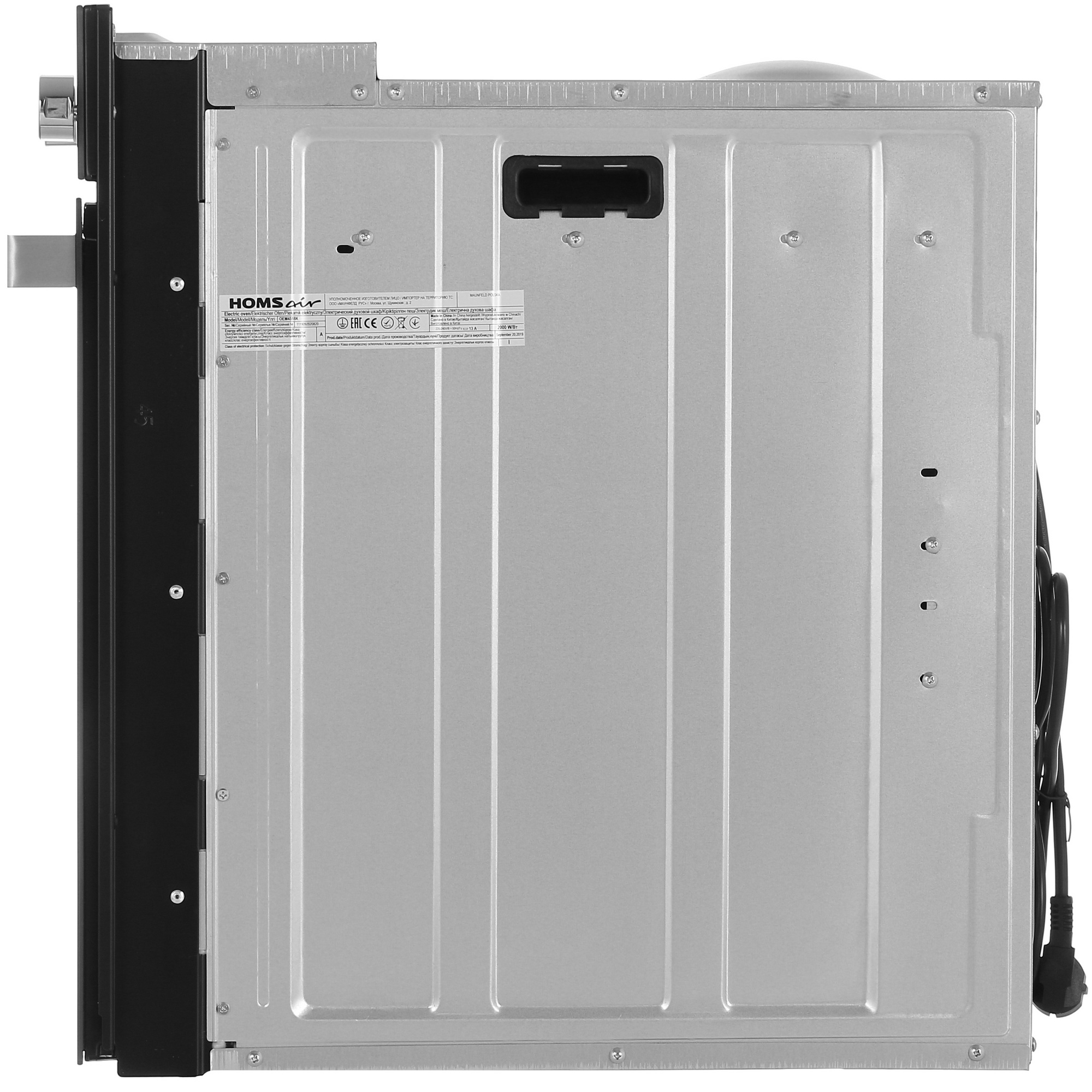 8160930 Электрический духовой шкаф HOMSair OEM451BK черный STDN-0048643 - Вид №2