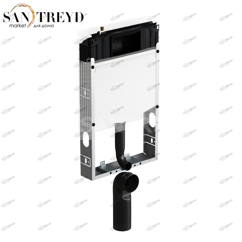 CAINSO4 Цистерна двойного слива для плиточных стен и установки унитаза 107 см Черный Globo ACCESSORIES Италия Ceramica Globo