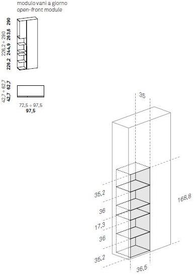 Caccaro Шкаф с дверцами и ящиками Grafik sun-id-1447851 - Вид №6