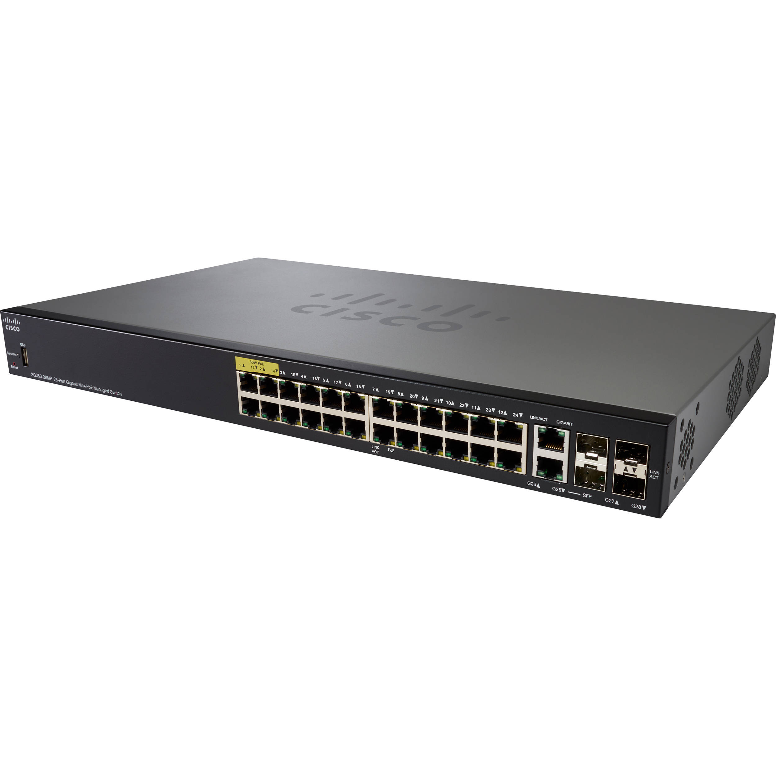 SG350-28MP-K9-EU sg350-28mp 28-port gigabit poe managed switch Cisco Santreyd  - Вид №1