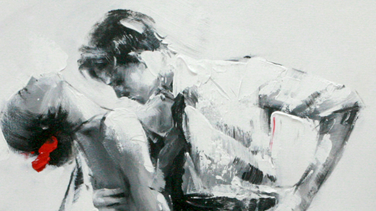 Картина на холсте 100х100 см "Танец" EVENHOME КАРТИНЫ МАСЛОМ 129761 Серый;черный  - Вид №1