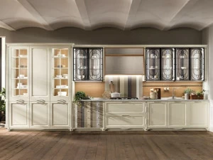 Aster Cucine Линейная встроенная кухня из лакированного дерева Portrait