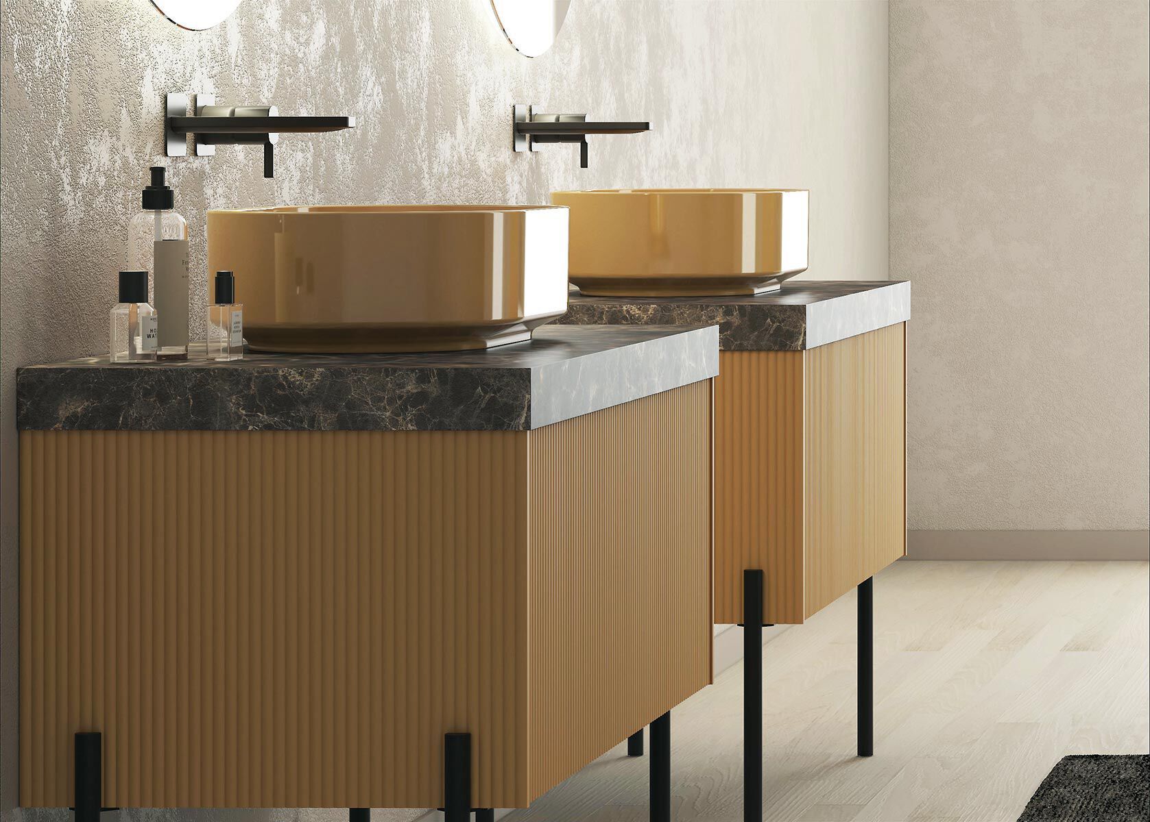 Деревянный напольный умывальник с ящиками LEGNOBAGNO Re-Stretch ARCH-00003717 - Вид №1