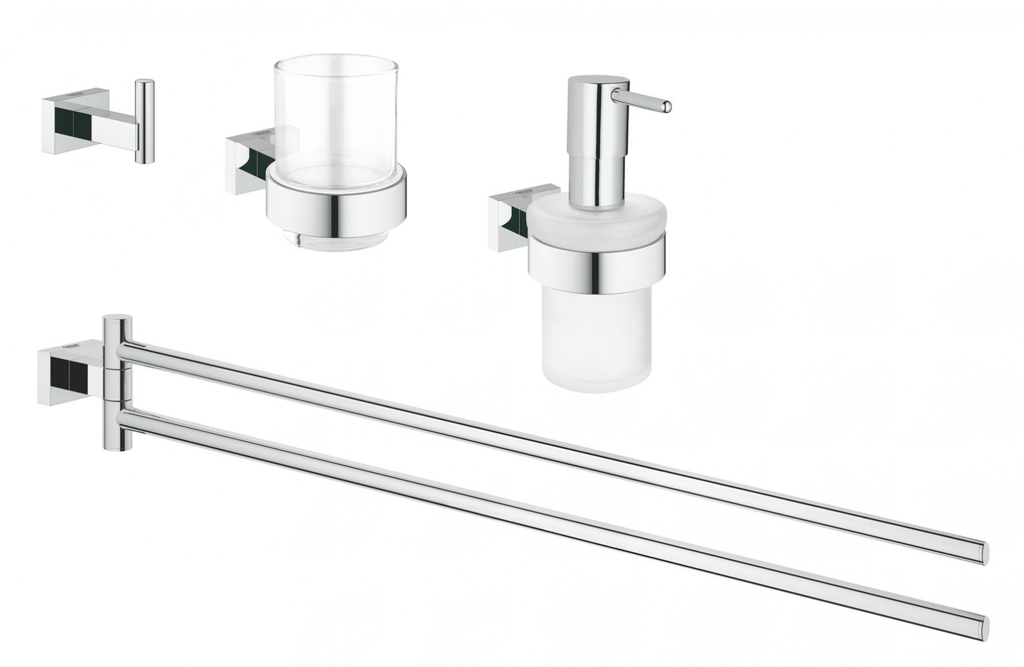 Набор аксессуаров GROHE Essentials Cube 4 в 1, хром (40847001)