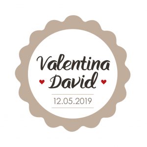 X629.13 PERS. 24 Индивидуальные стикеры onda beige с сердечками Dekoraniaevents Bodas