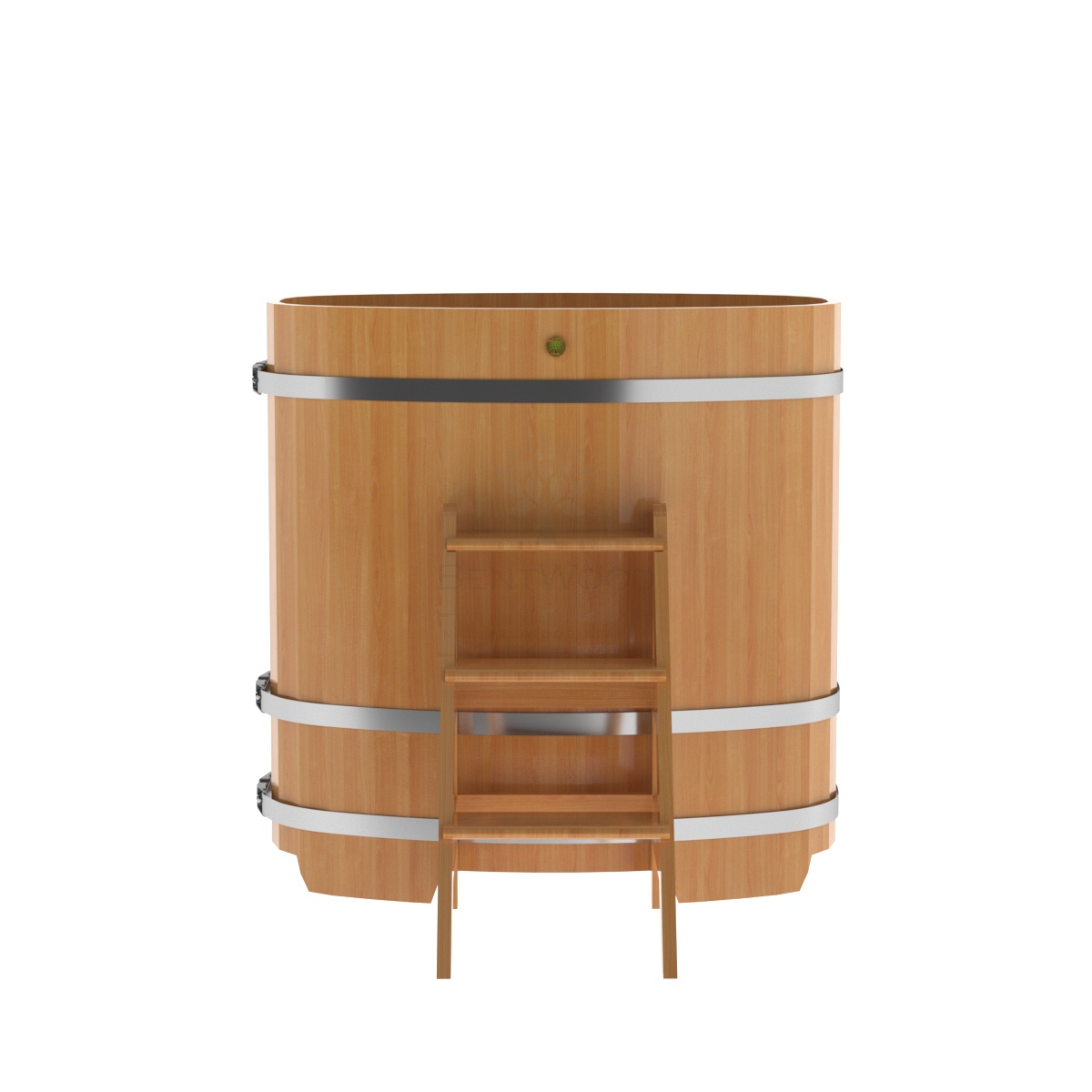 1146 Купель овальная из лиственницы 0,76х1,16х1,2 натуральная премиум Alyarus  - Вид №3