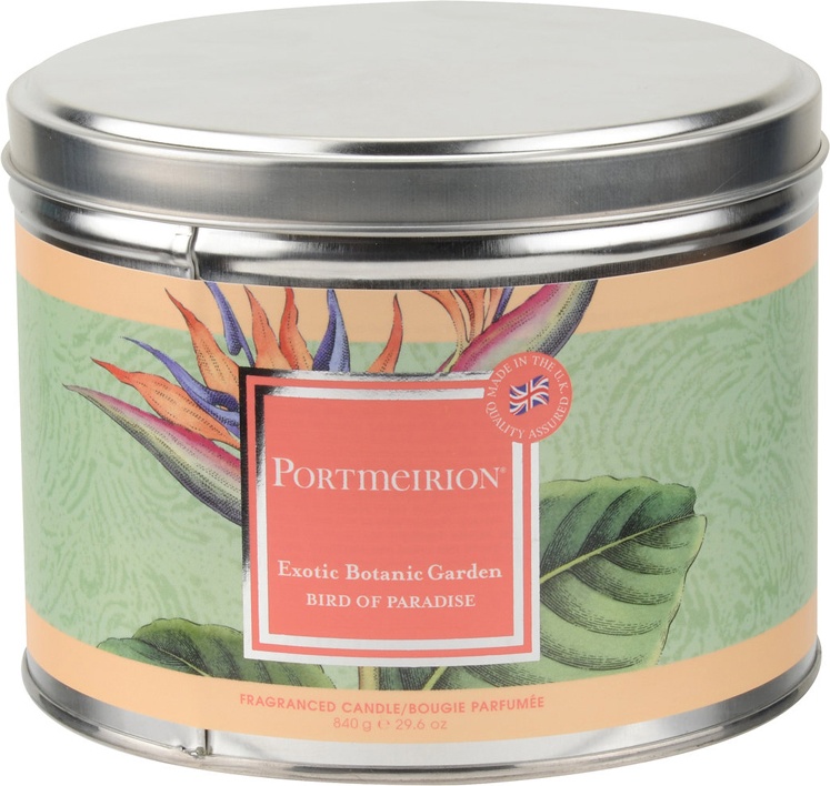 10615129 Portmeirion Свеча в жестяной банке с крышкой с 3 фитил. Portmeirion "Экзотические цветы.Райская птица" 13см Воск 