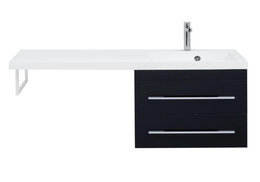 Тумба с раковиной Aquanet Верона 120 R черный (подвесная, 2 ящика) 0018017500239568 - Вид №12